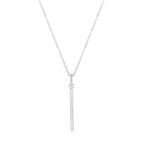 Minimalist Silver Bar Pendant Necklace
