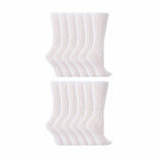 12 Pair Soft Cotton Rich Knee High White Uniform Kids Socks for School