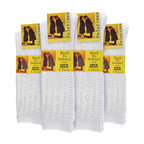 12 Pair Soft Cotton Rich Knee High White Uniform Kids Socks for School