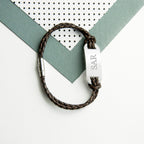 Personalised Men's Statement Woven Brown Leather Bracelet