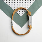 Personalised Men's Statement Leather Bracelet in Sandstone
