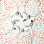 Personalised Sterling Silver Forget Me Not Bracelet With Amethyst Stones