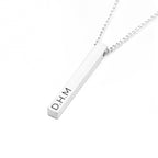 Personalised Men's Silver Solid Bar Necklace