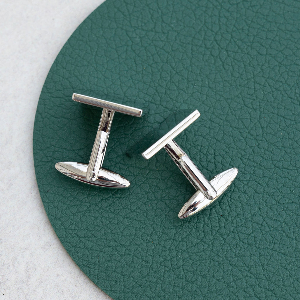 Monogrammed Classic Square Silver Cufflink Set