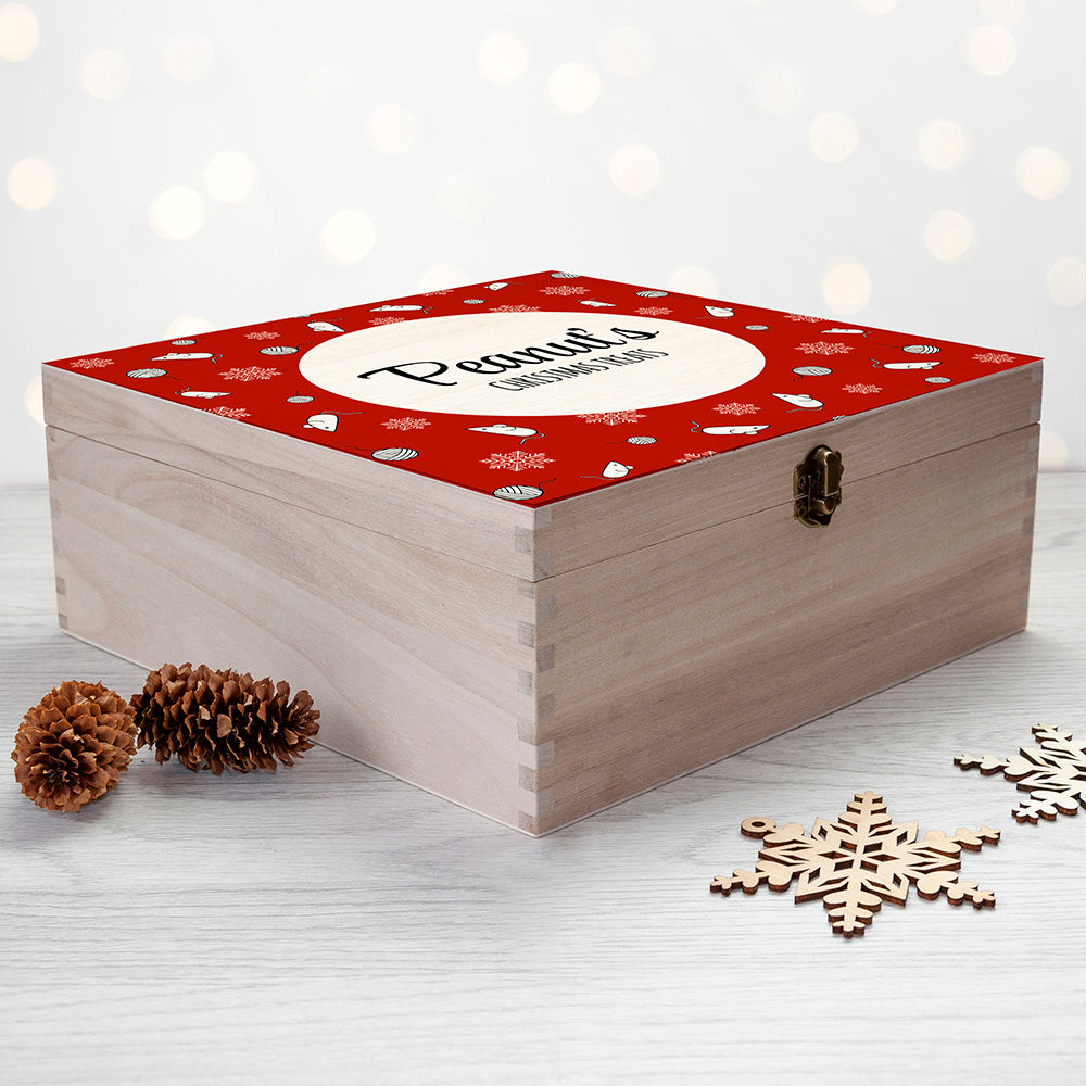 Personalised Cat Treats Christmas Box