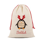 Personalised Christmas Penguin Christmas Sack