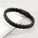 Personalised Men's Leather Chevron Bracelet