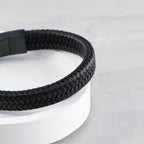 Personalised Men's Leather Braided Bracelet
