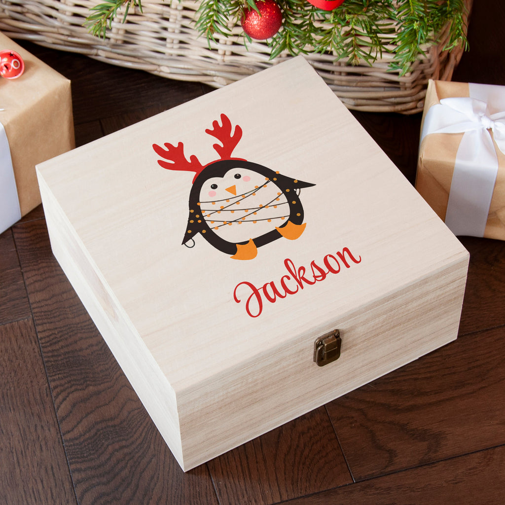 Personalised Festive Penguin Christmas Eve Box