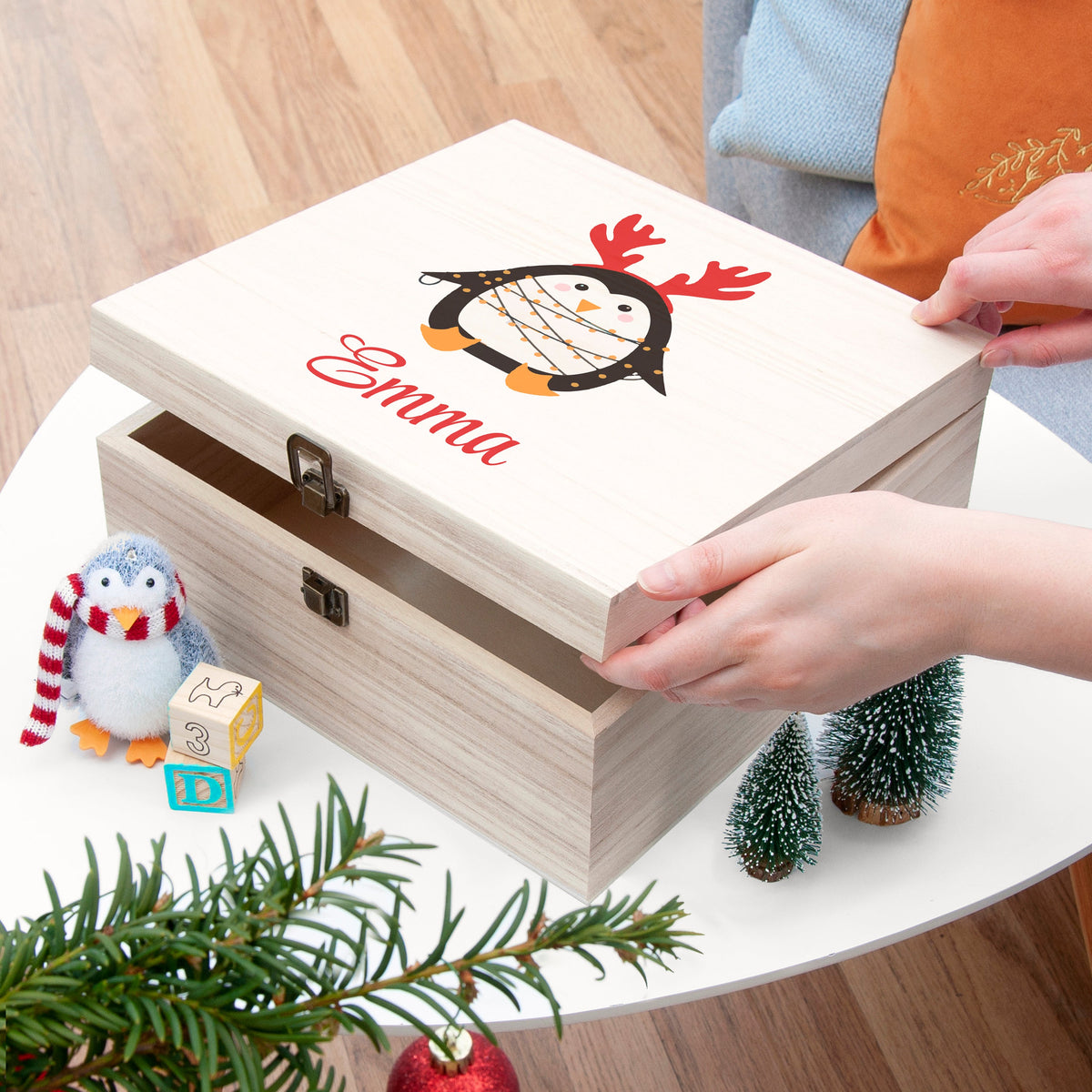 Personalised Festive Penguin Christmas Eve Box