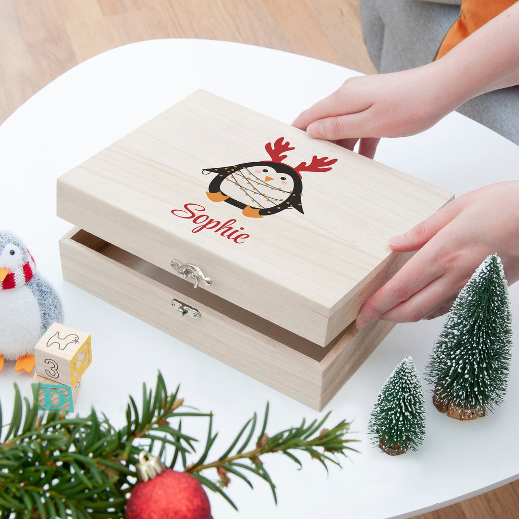 Personalised Festive Penguin Christmas Eve Box