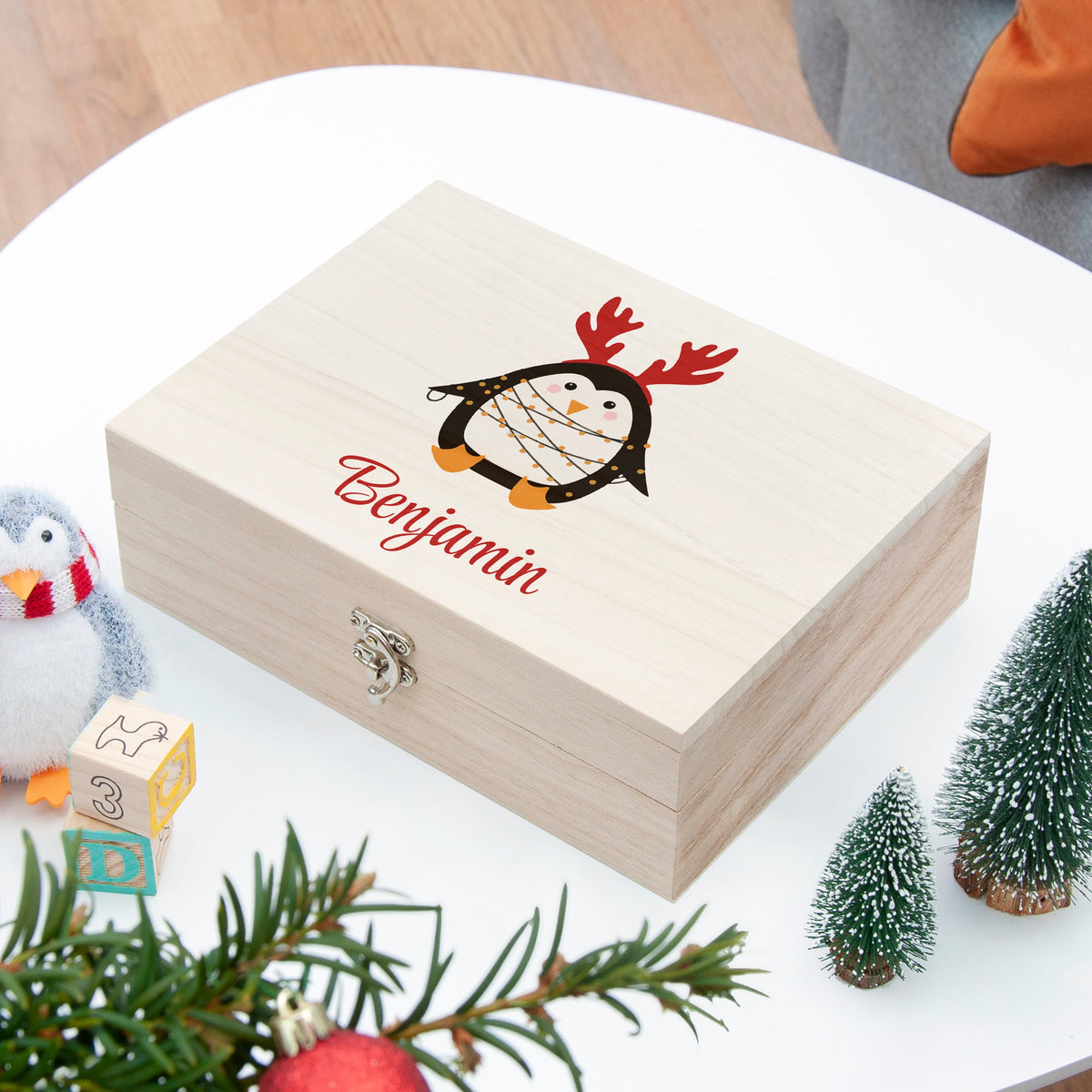 Personalised Festive Penguin Christmas Eve Box