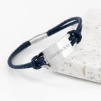 Personalised Men's Roman Numerals Statement Leather Bracelet