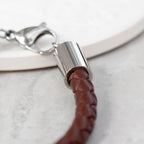 Personalised Men's Brown Horseshoe Bracelet with Sterling Silver Clasp