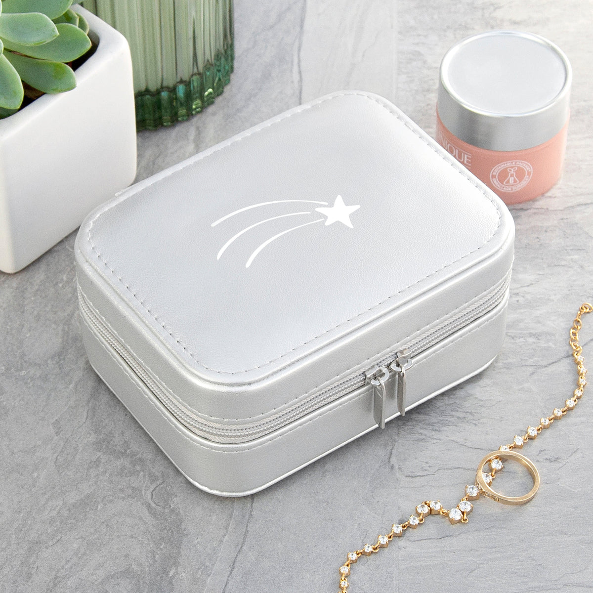 Customisable Silver Shooting Star Jewellery Case