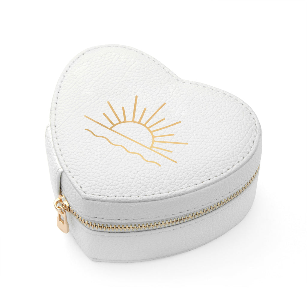Sunset White Heart Jewellery Case