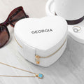 Personalised Bold Message White Heart Jewellery Case
