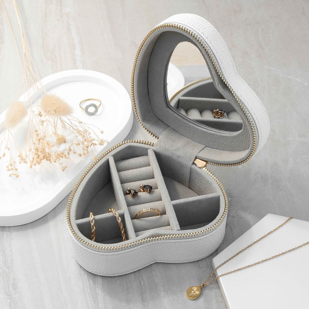 Personalised Bold Message White Heart Jewellery Case