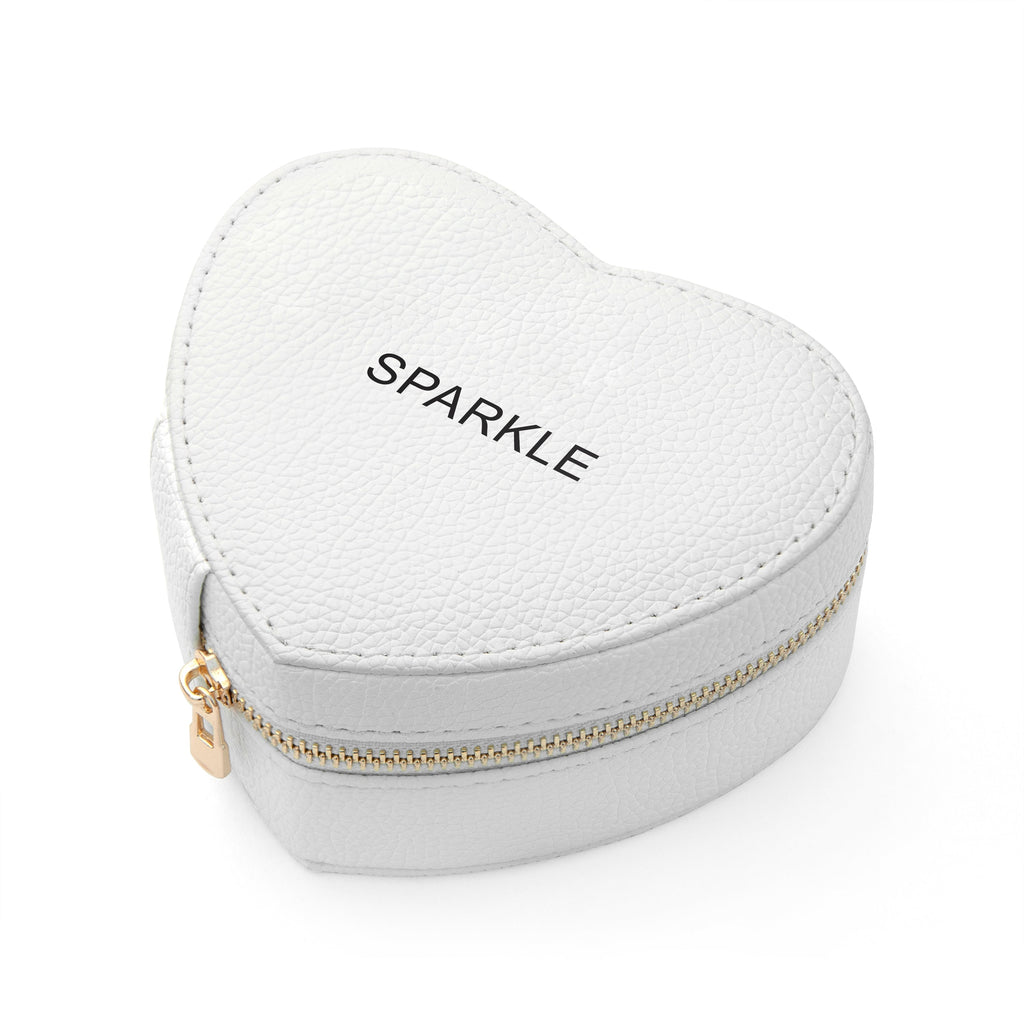 Personalised Bold Message White Heart Jewellery Case