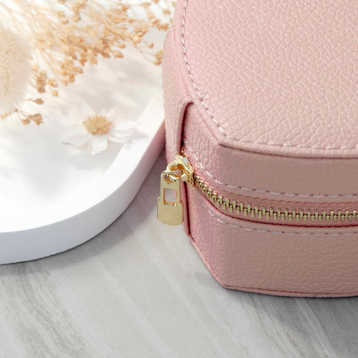 Customisable Moon Phase Pink Heart Jewellery Case