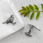 Men's Large Garden Robin Cufflinks