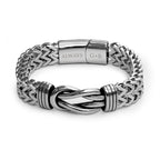 Personalised Men's Woven Stainless Steel Infinity Knot Bracelet