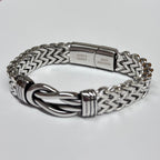 Personalised Men's Woven Stainless Steel Infinity Knot Bracelet