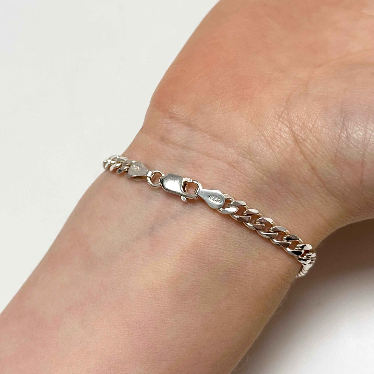 Personalised Child's Sterling Silver Chain and Link Bracelet
