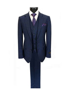 Navy Blue 2 Button 3-Piece Slim Fit Suit
