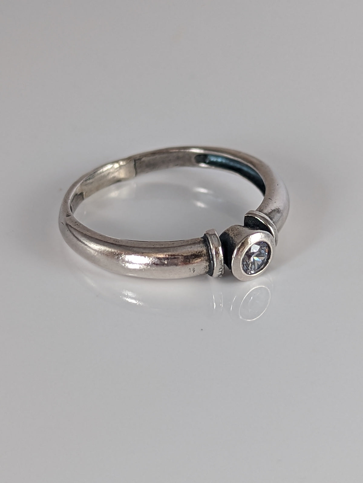 Silver Steed Silver Round Zirconia Ring