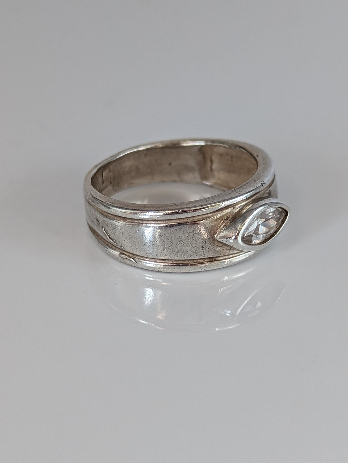 Silver Steed Silver Zirconia Band