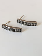 Silver Steed Greek Motive Stud Earrings
