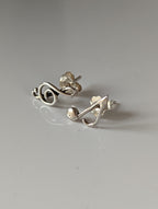 Silver Steed Celf & Note Stud Earrings