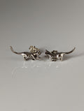 Silver Steed Playful Cat Stud Earrings