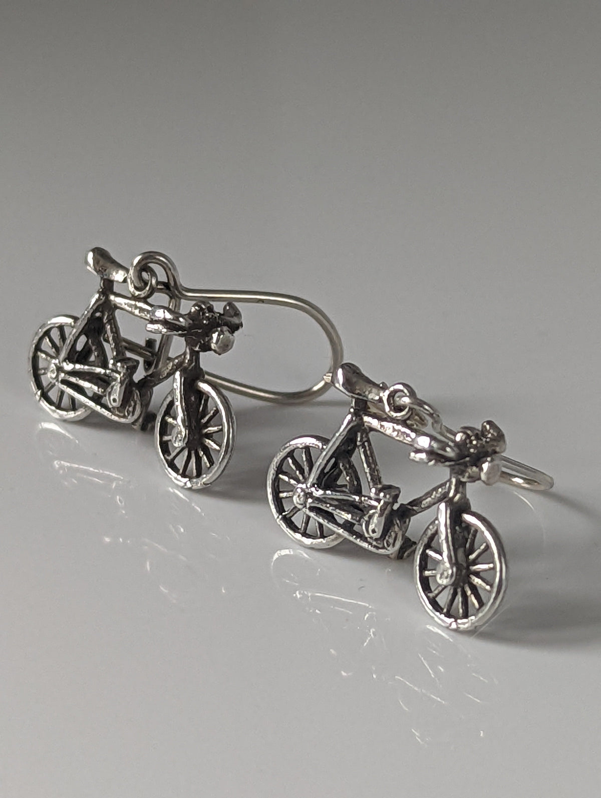 Silver Steed Bicycles Dropped Earrings