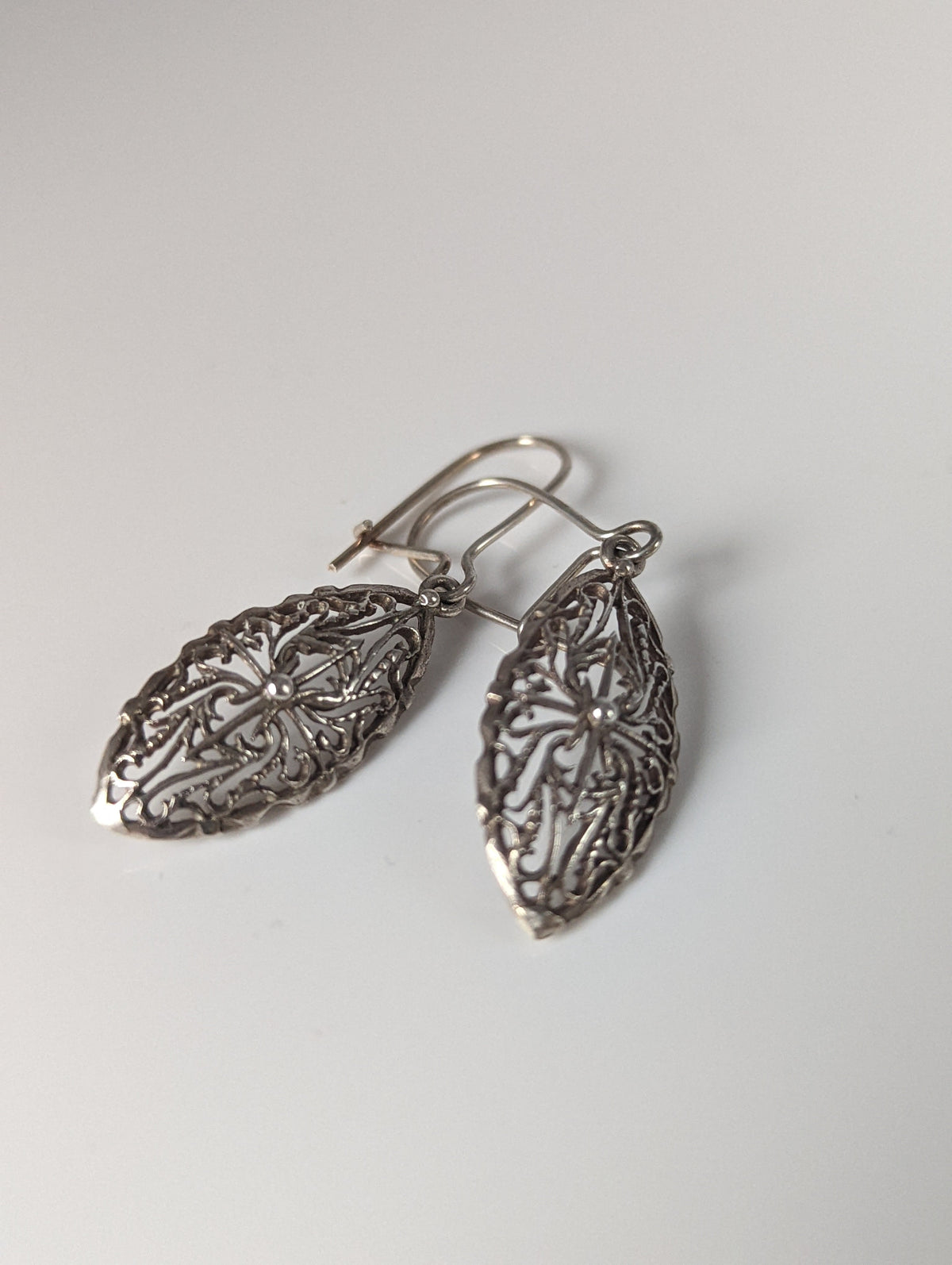 Silver Steed Shield Dropped Earrings