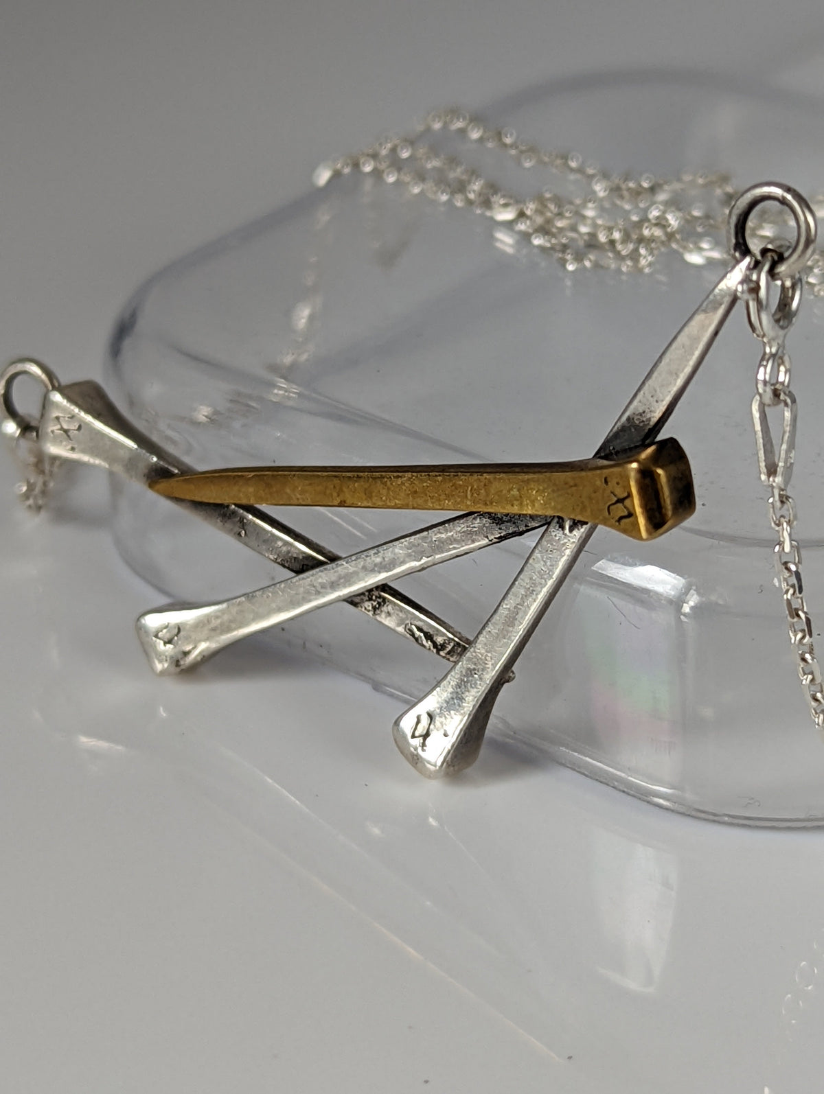 Silver Steed Elegant Hoof Nails Necklace