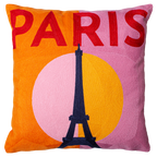 Paris Eiffel Tower Needlepoint Pillow
