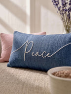 Peace Embroidered Linen and Lavender Eye Pillow
