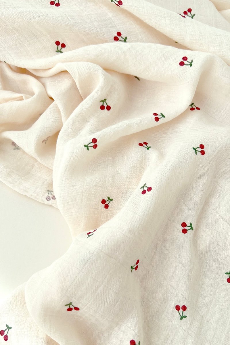 The Cherry Muslin Blanket Swaddle