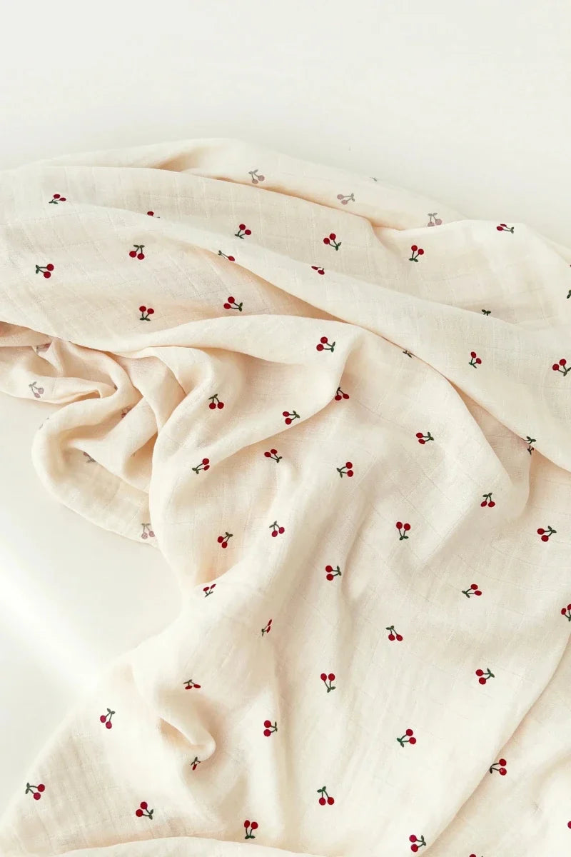 The Cherry Muslin Blanket Swaddle