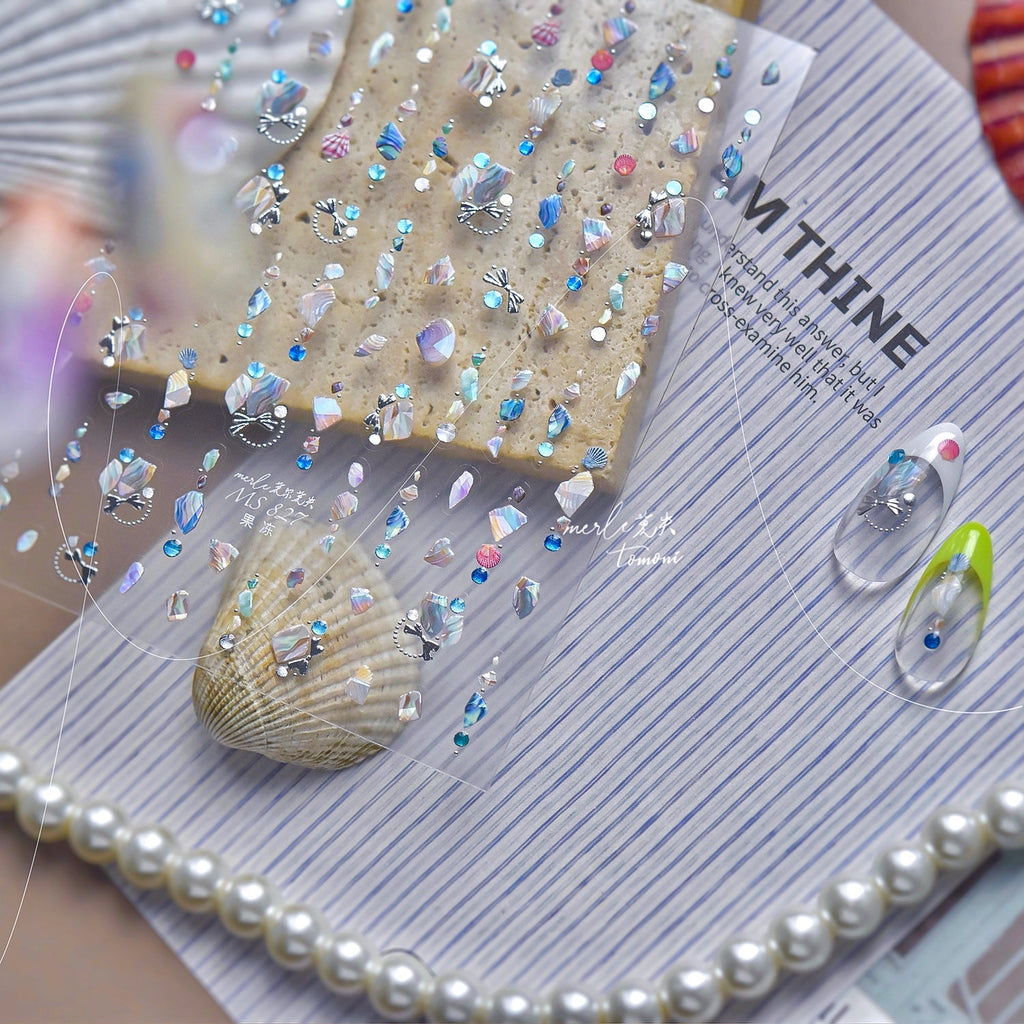 Hello Claws | Pearl Shell Gemstone Necklace Nail Deco Sticker