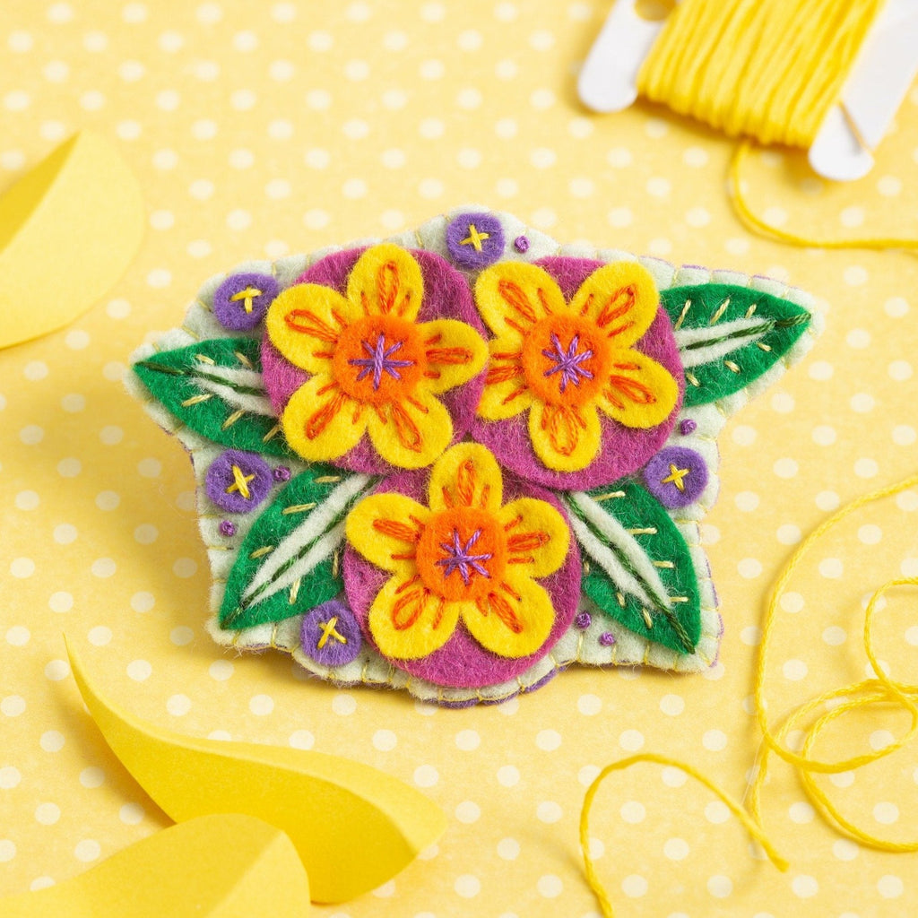 Penelope Flower Felt Craft Brooch Kit for Beginners