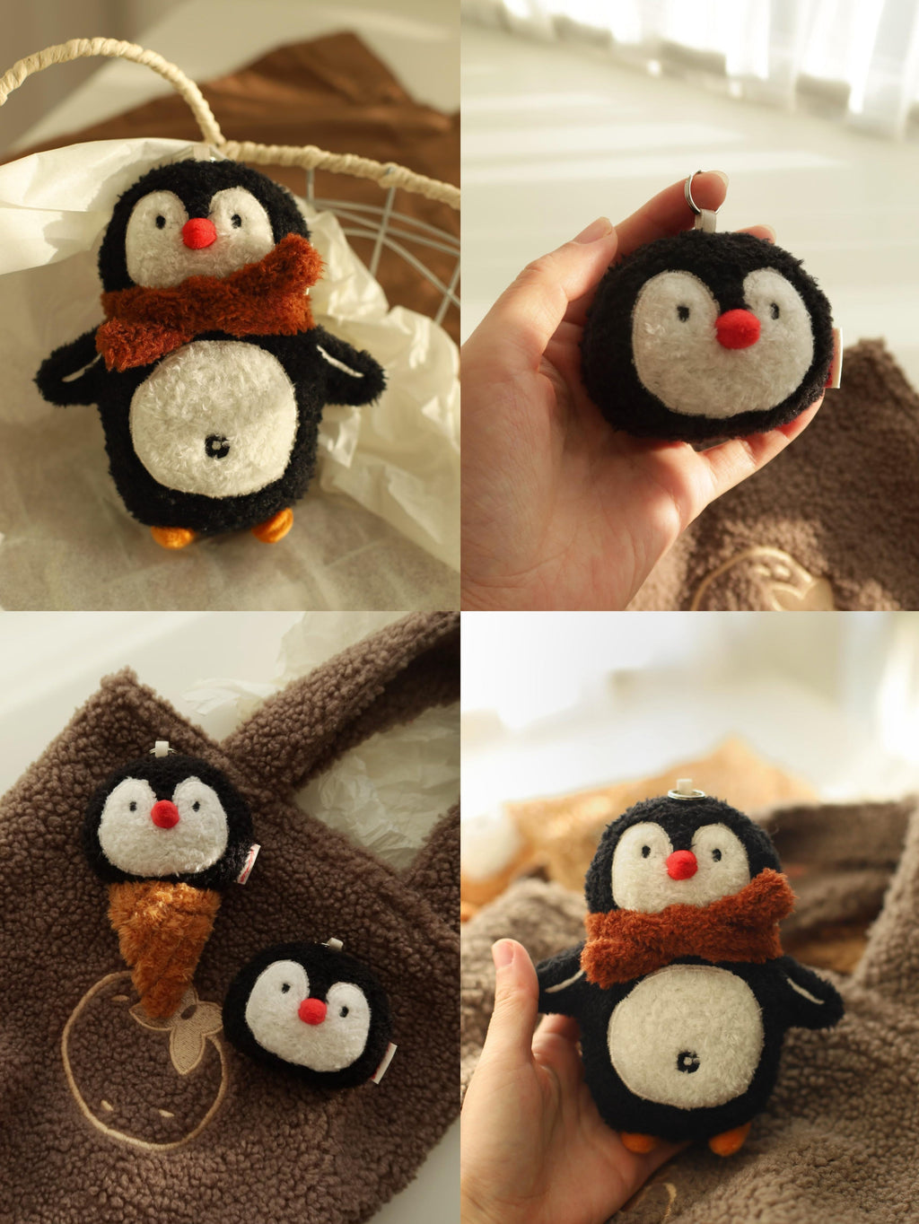 Daily White | Penguin Ice Cream Cone Plush Charm