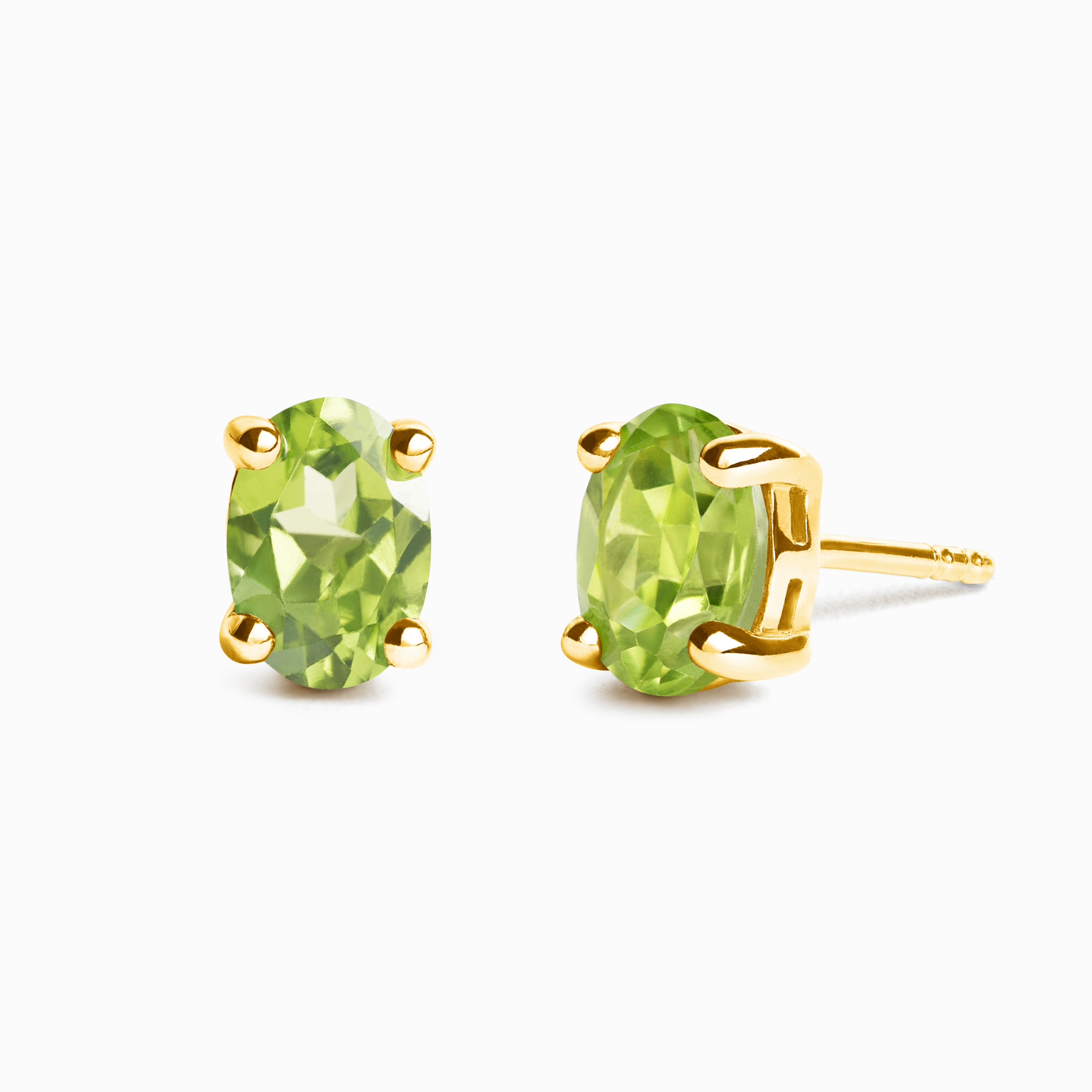 Peridot Oval Stud Earrings in 18k Gold Vermeil