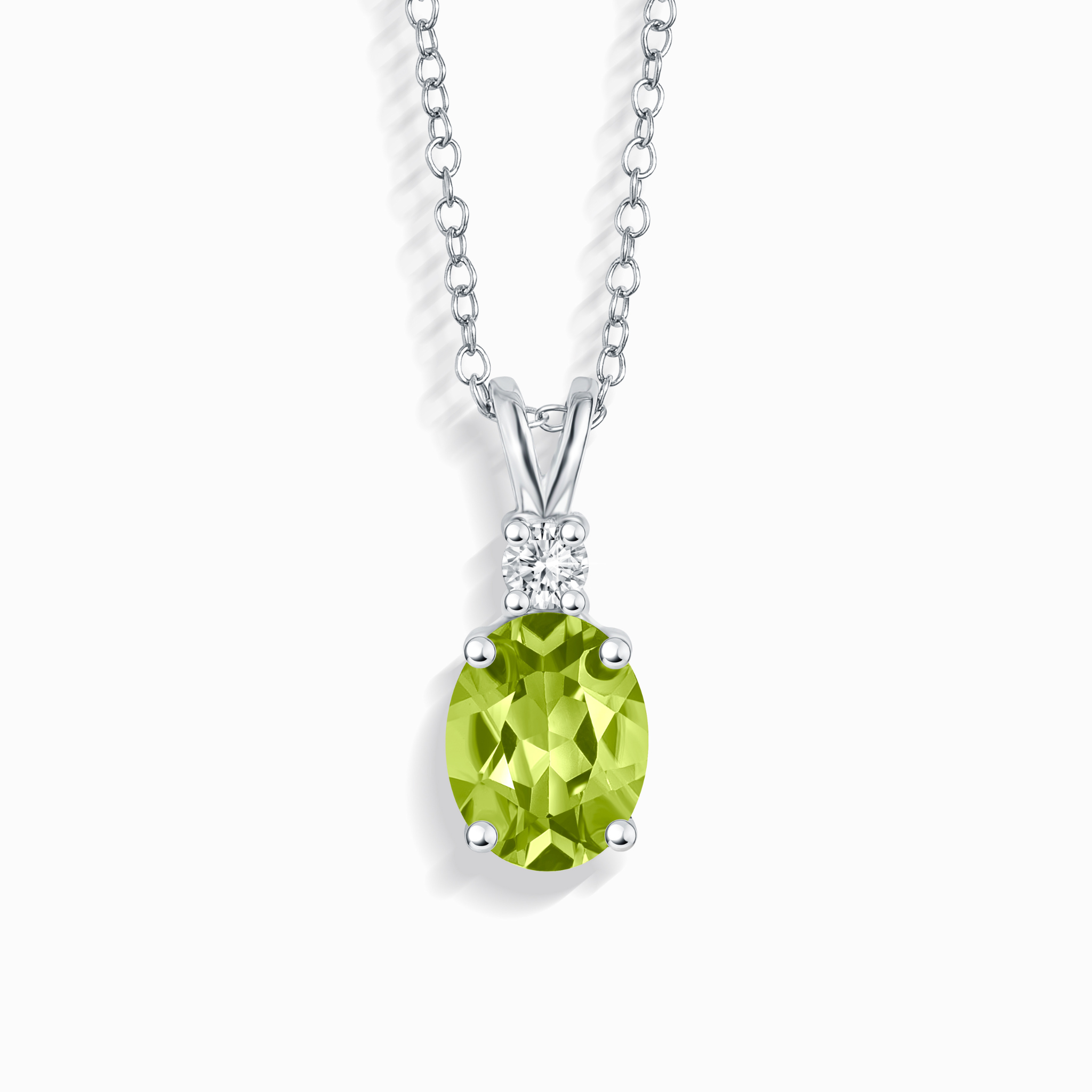 Peridot Pendant Necklace in Sterling Silver