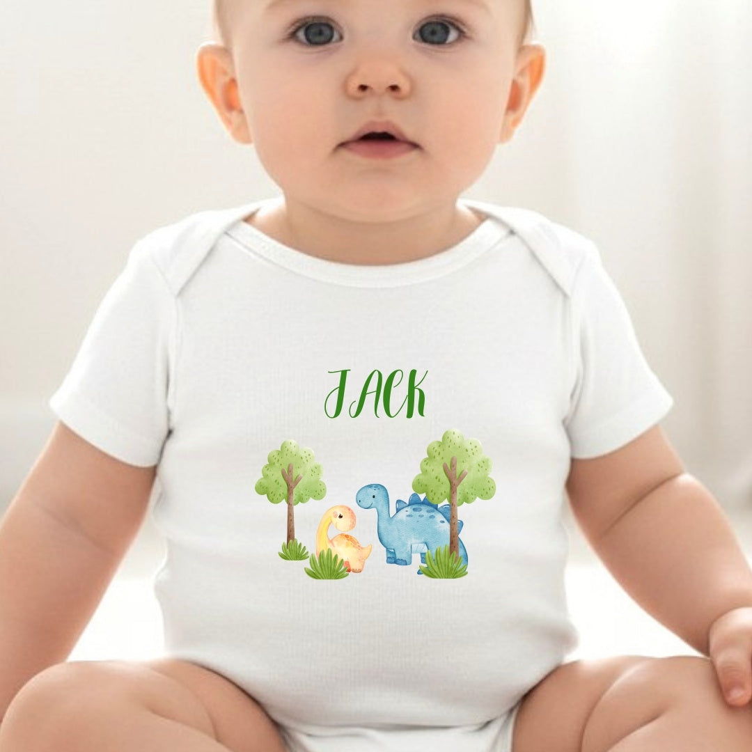Personalised Baby Dinosaurs Baby Gift Box - Teddy & Vest
