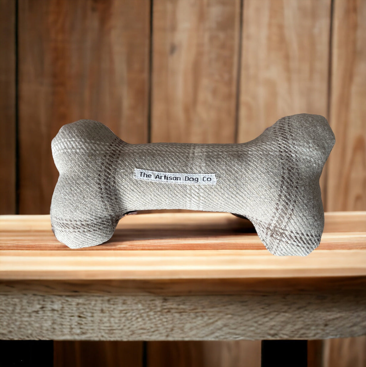 Handcrafted Toy Squeaky Dog Bone - choice of fabrics