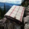 Regular Luxury Handcrafted Knighthayes Cream/red/grey check Dog/pet Blanket