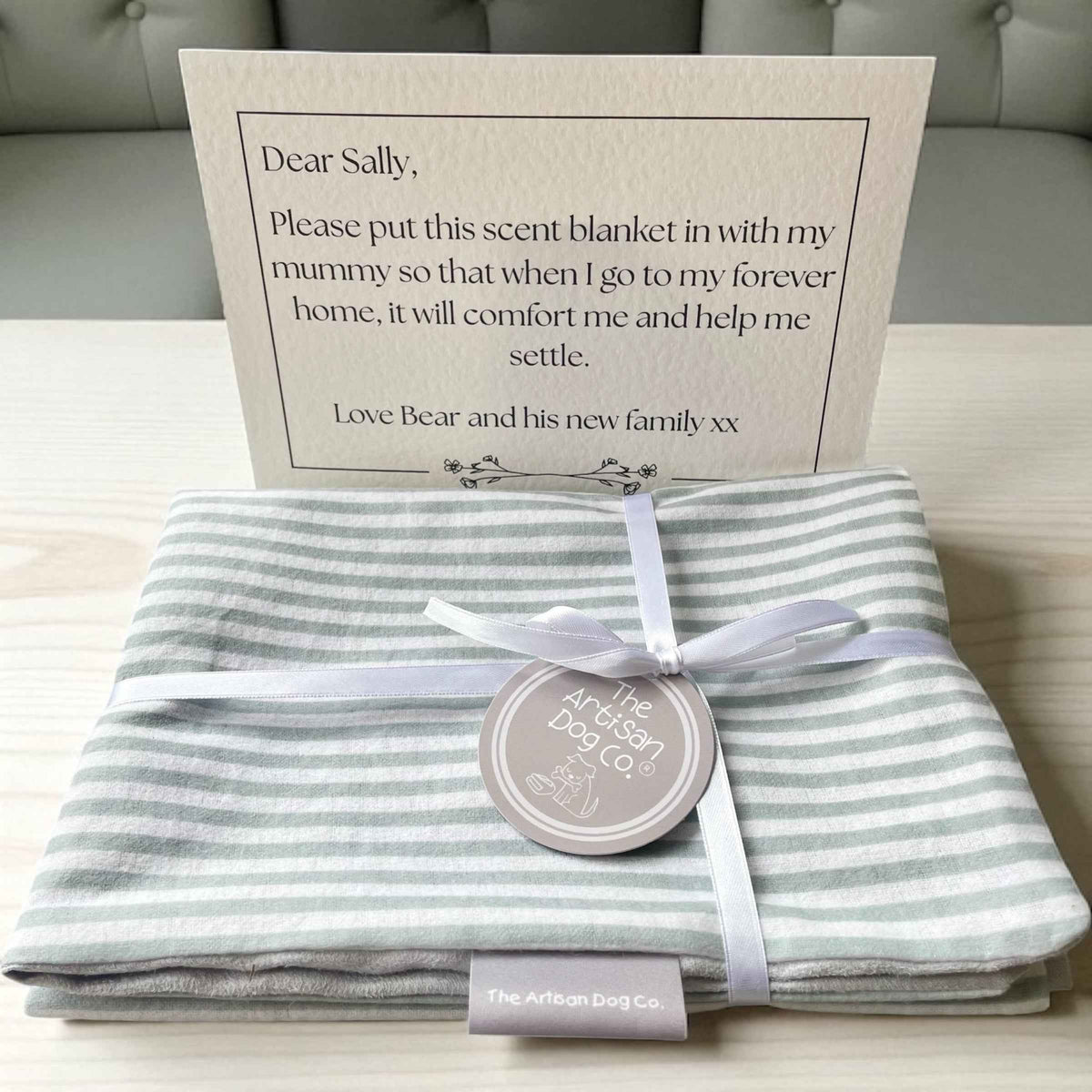 New Puppy Scent Blanket/Mat and Personalised Note